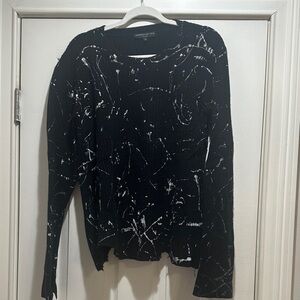 Generation Love Black Sweater with White Splatter Accents
